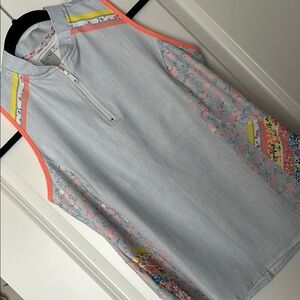 Lucky in Love Sleeveless Multicolor Polo, Size M